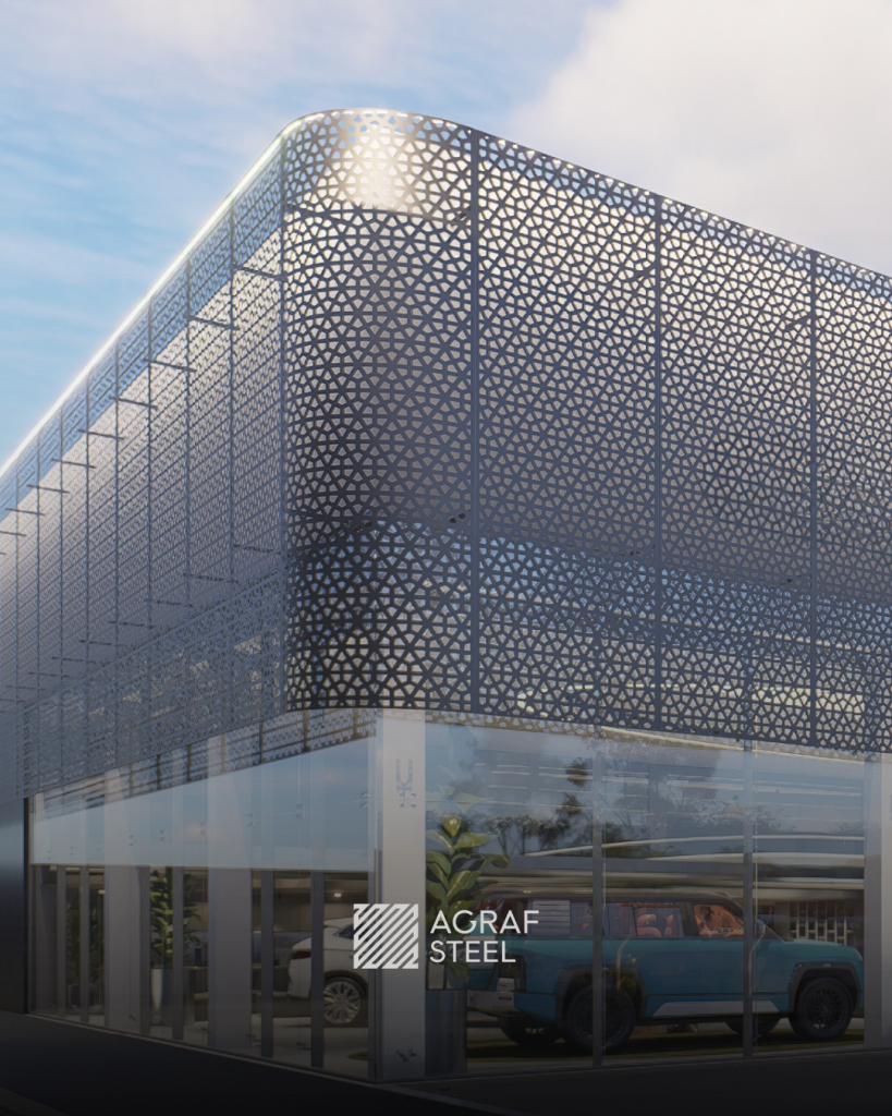 Перфорированные фасадные панели из нержавеющей стали